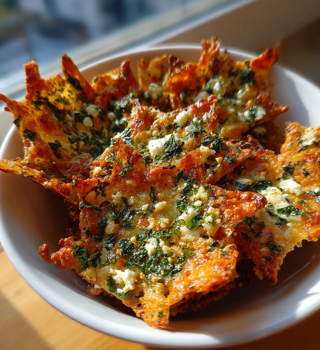 Mediterranean Spinach and Feta Crisps