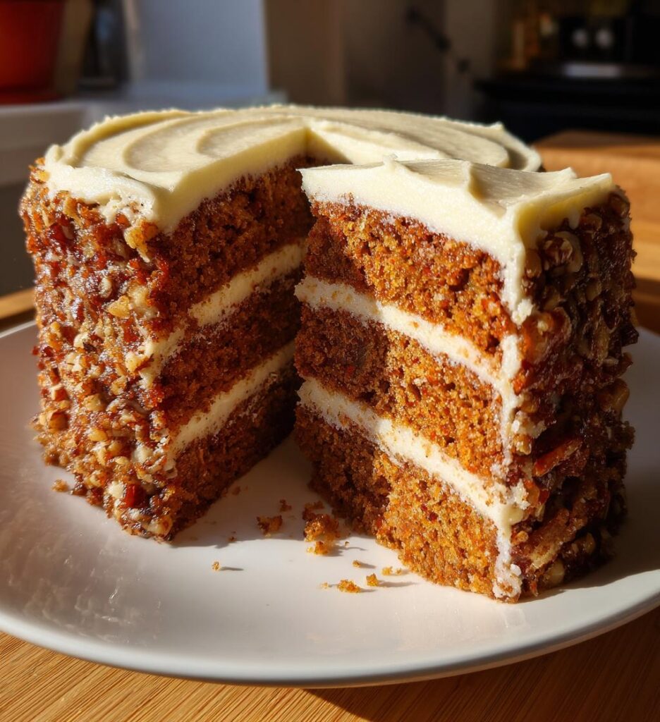Moist Christmas Spice Cake with Eggnog Buttercream