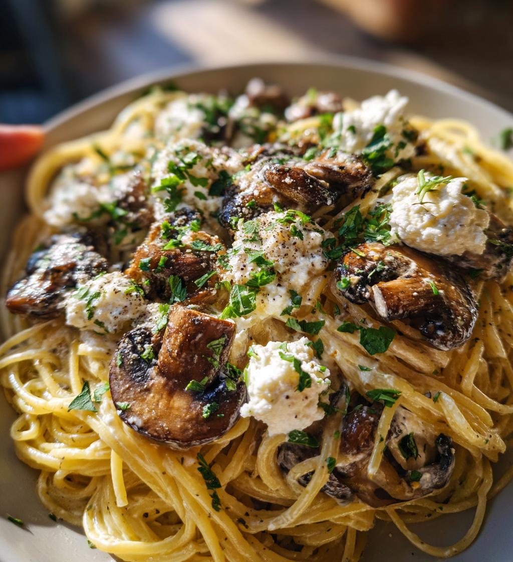 Mushroom Ricotta Pasta - detail 1