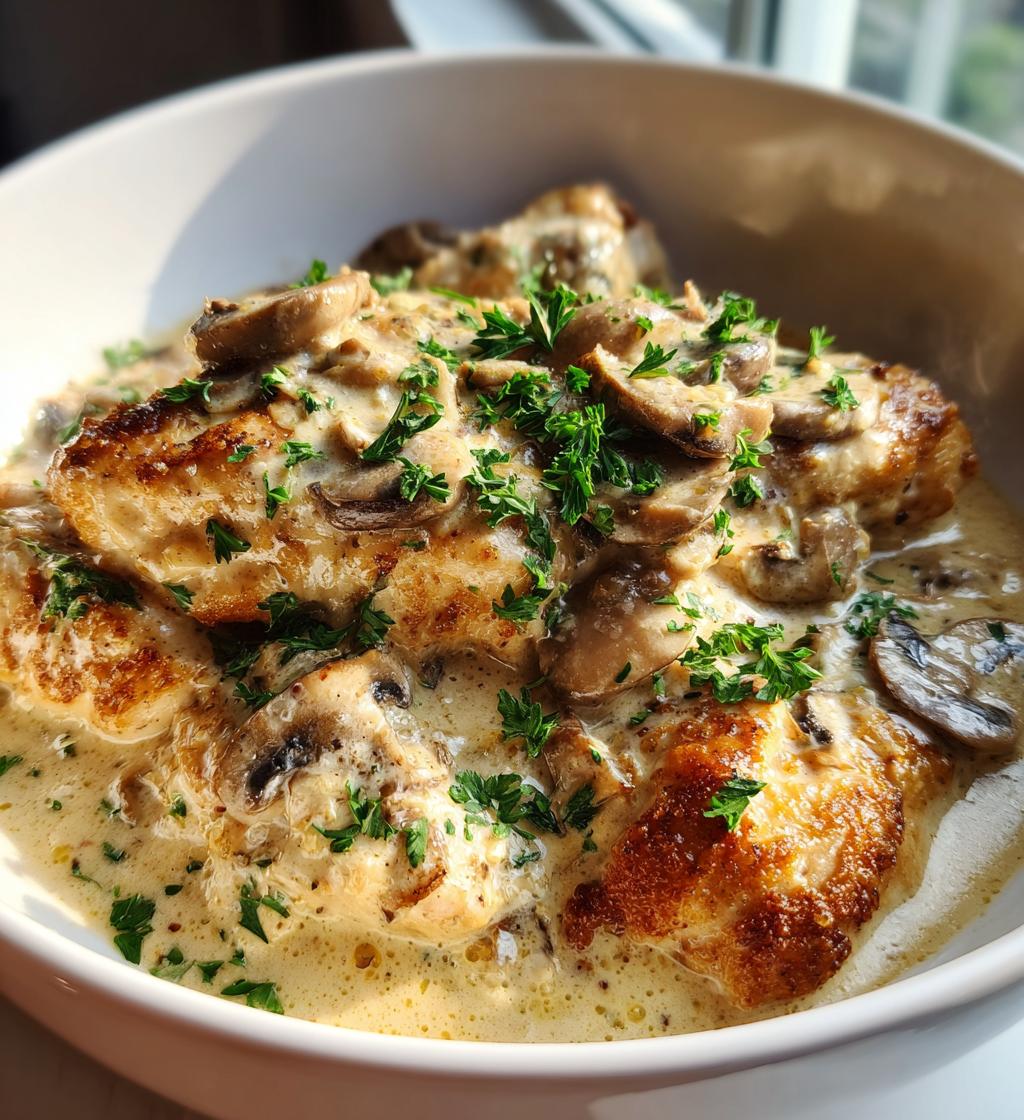 Mushroom asiago chicken - detail 1