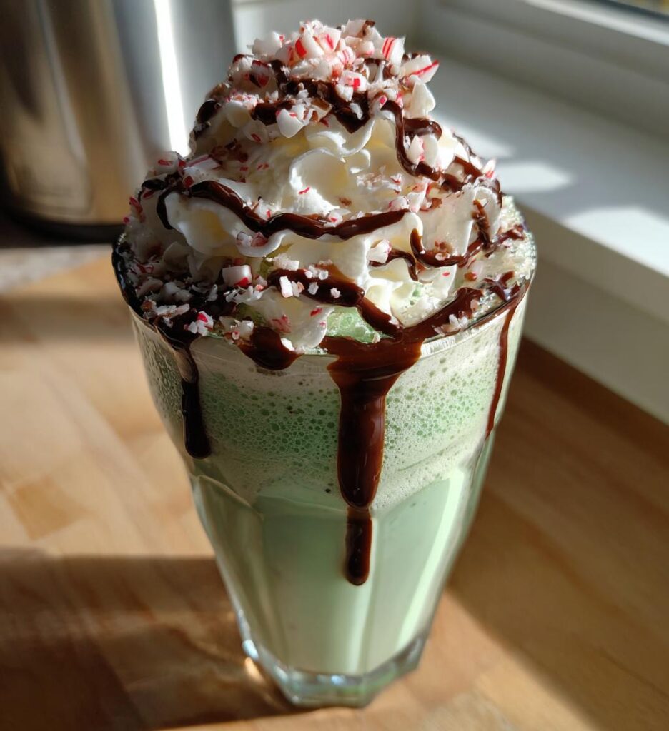 No Churn Peppermint Ice Cream Milkshake
