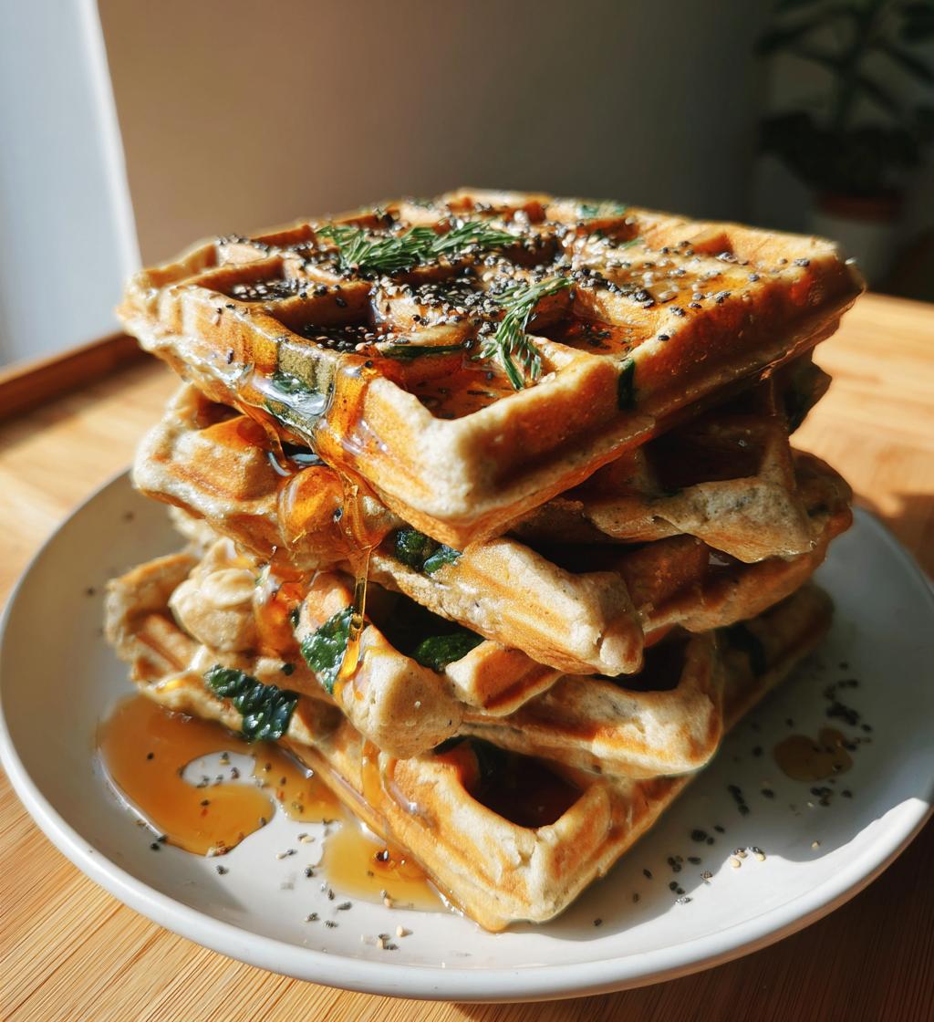 Oatmeal Green Smoothie Waffles - detail 1