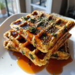 Oatmeal Green Smoothie Waffles