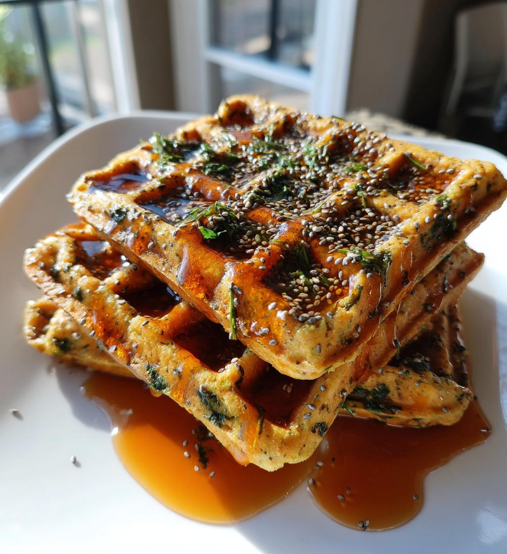 Oatmeal Green Smoothie Waffles