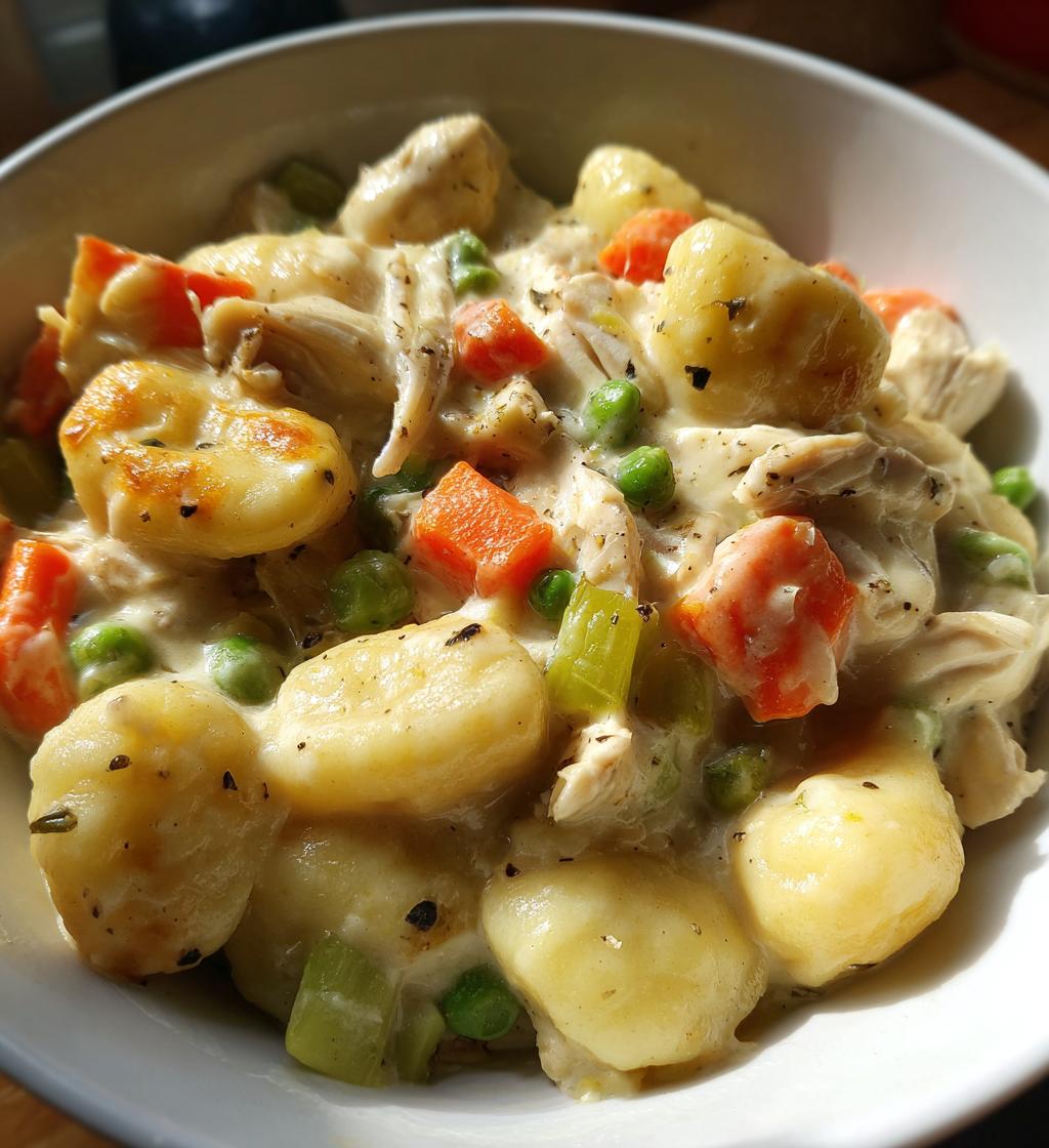 One Pot Gnocchi Chicken Pot Pie