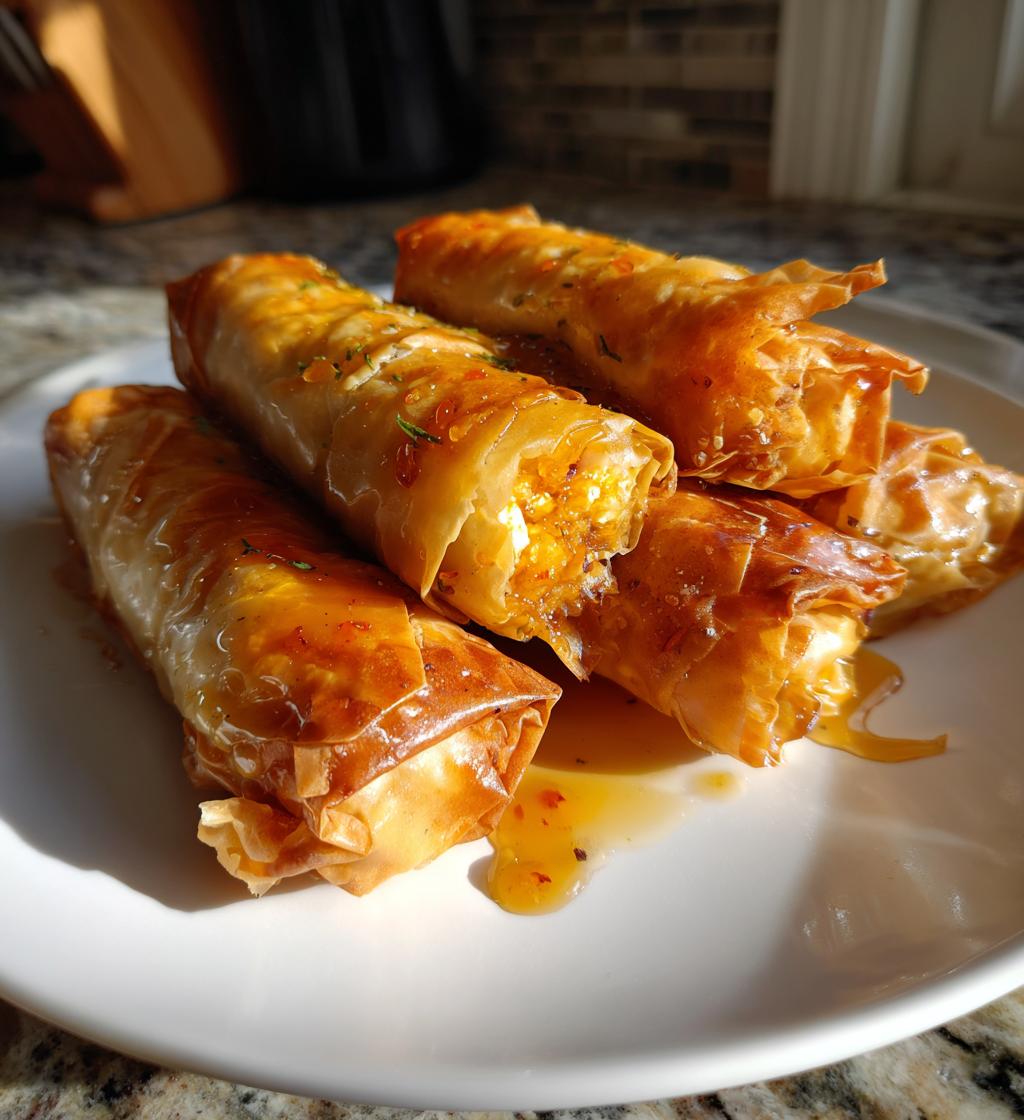 Oven Fried Feta Rolls with Chili Honey - detail 1
