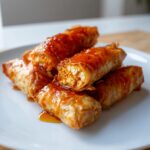 Oven Fried Feta Rolls with Chili Honey