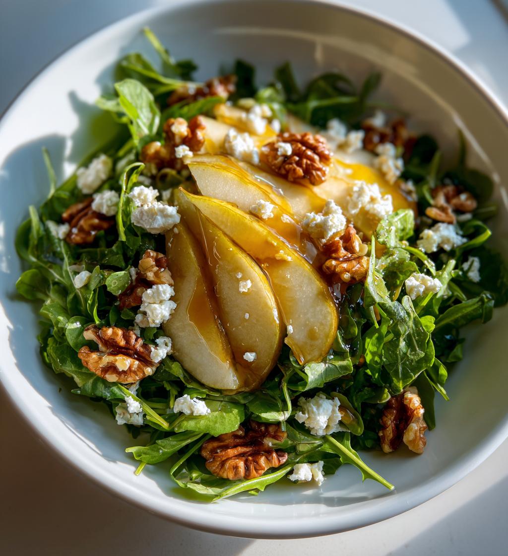 Pear and Arugula Salad with Honey Vinaigrette