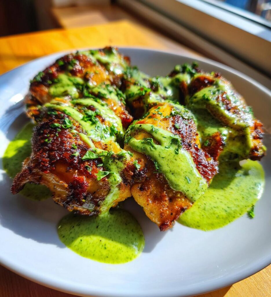 Peruvian Chicken With Green Sauce