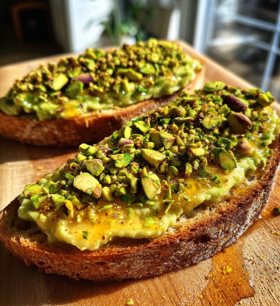 Pistachio Honey Avocado Toast