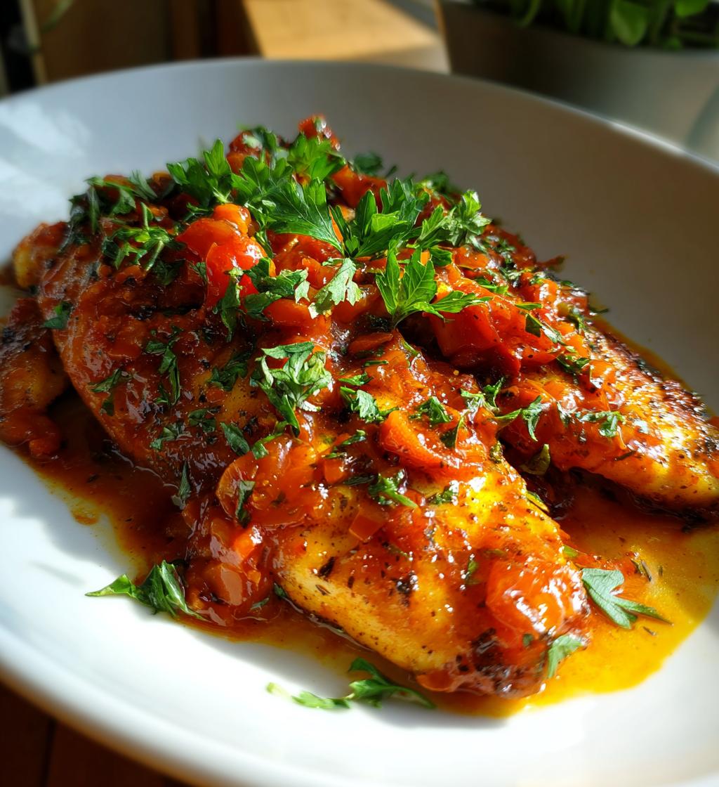 Quick Tilapia in Roasted Pepper Sauce - detail 1