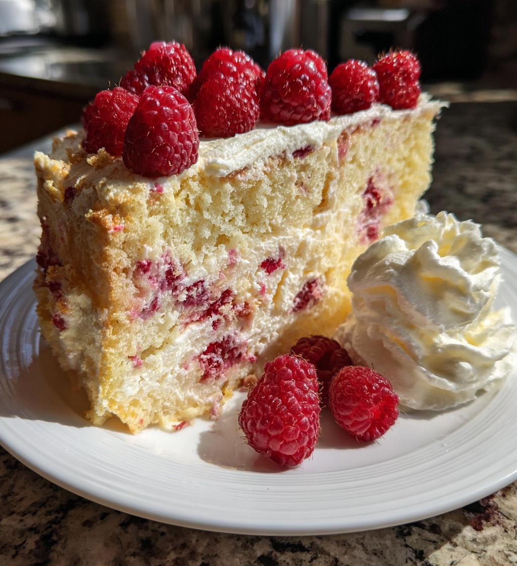 Raspberry Angel Food Cake - detail 1