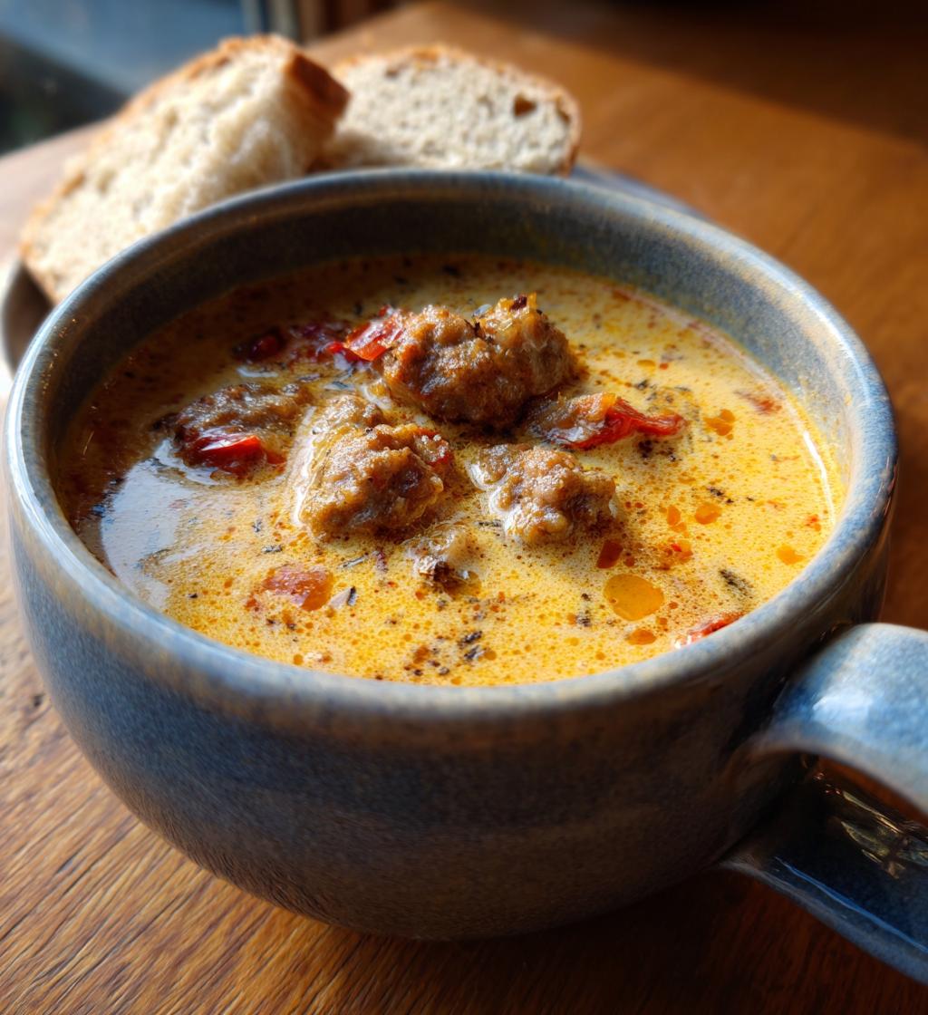 Sausage & Tomato Cream Cheese Soup