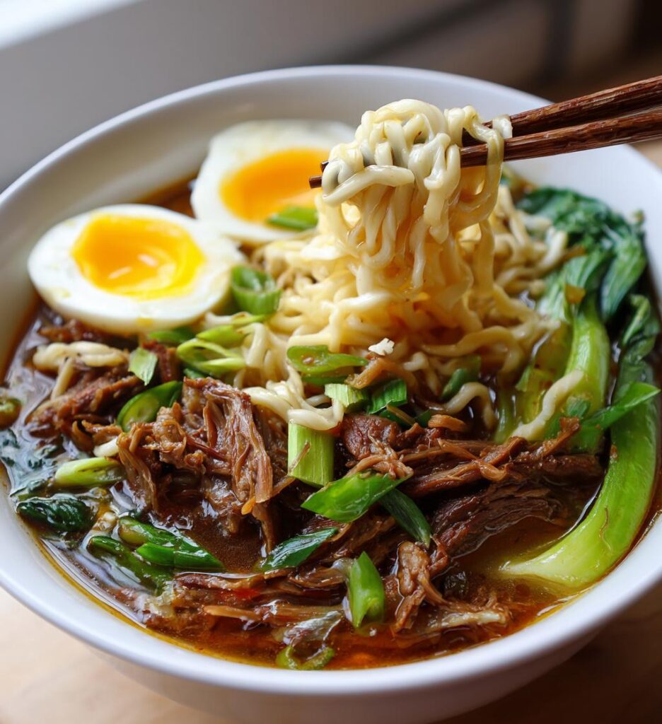 Slow Cooker Beef Ramen Noodles