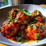 Slow cooker Tuscan Chicken Meatballs