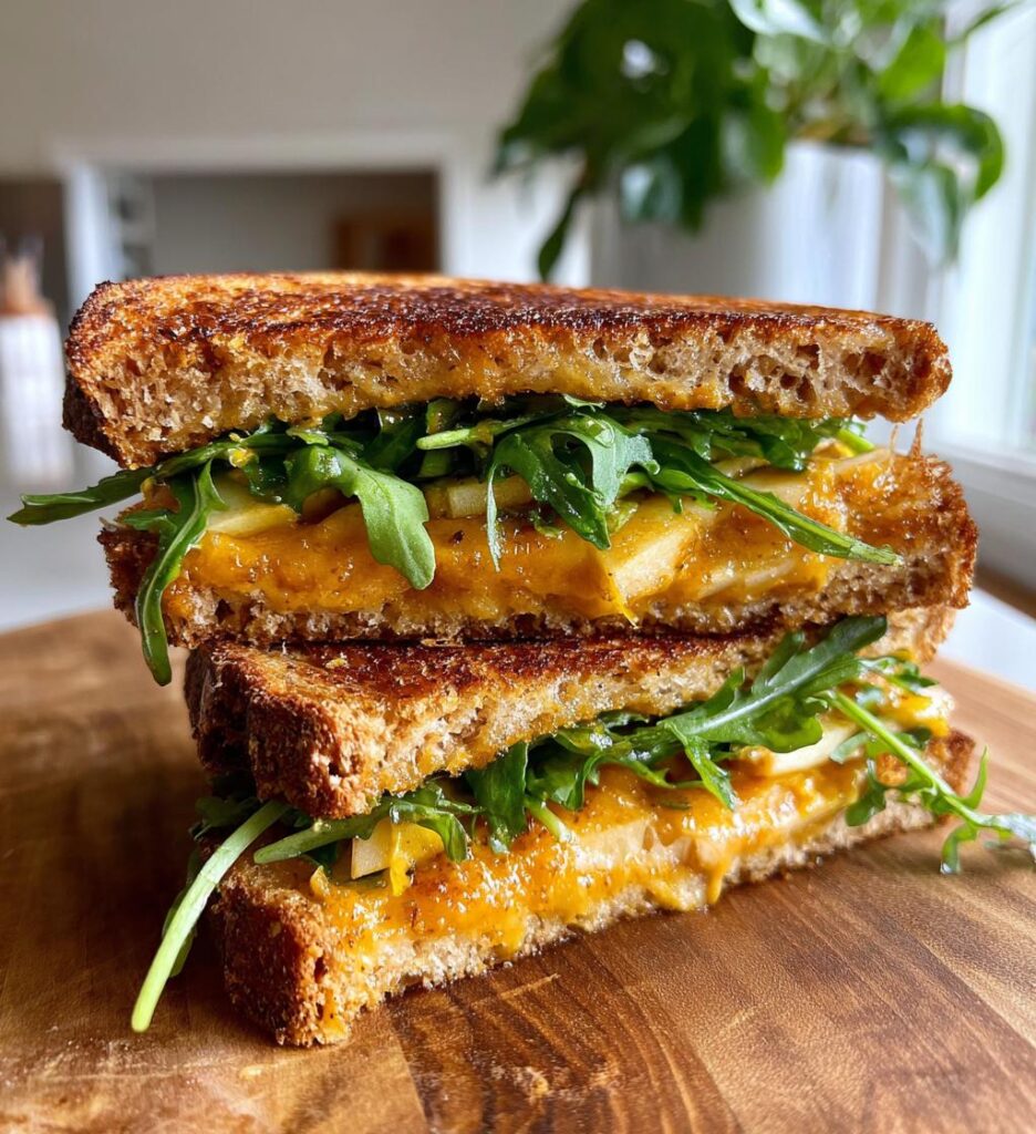 Spicy Cheddar & Apple Fall Veggie Sandwich