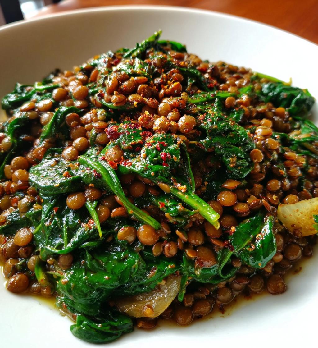 Spicy Lentils with Spinach - detail 1