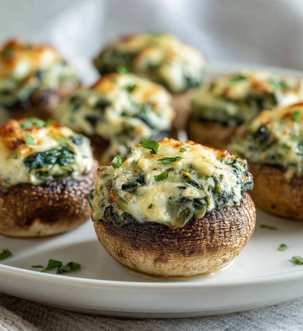 Spinach Dip Stuffed Mushrooms - detail 1