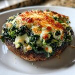 Spinach and Cheese Stuffed Portobello Mushroom