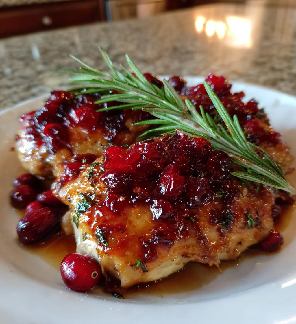 Baked Cranberry Chicken with Rosemary