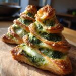 Basil Pesto Cheesy Puff Pastry Christmas Tree