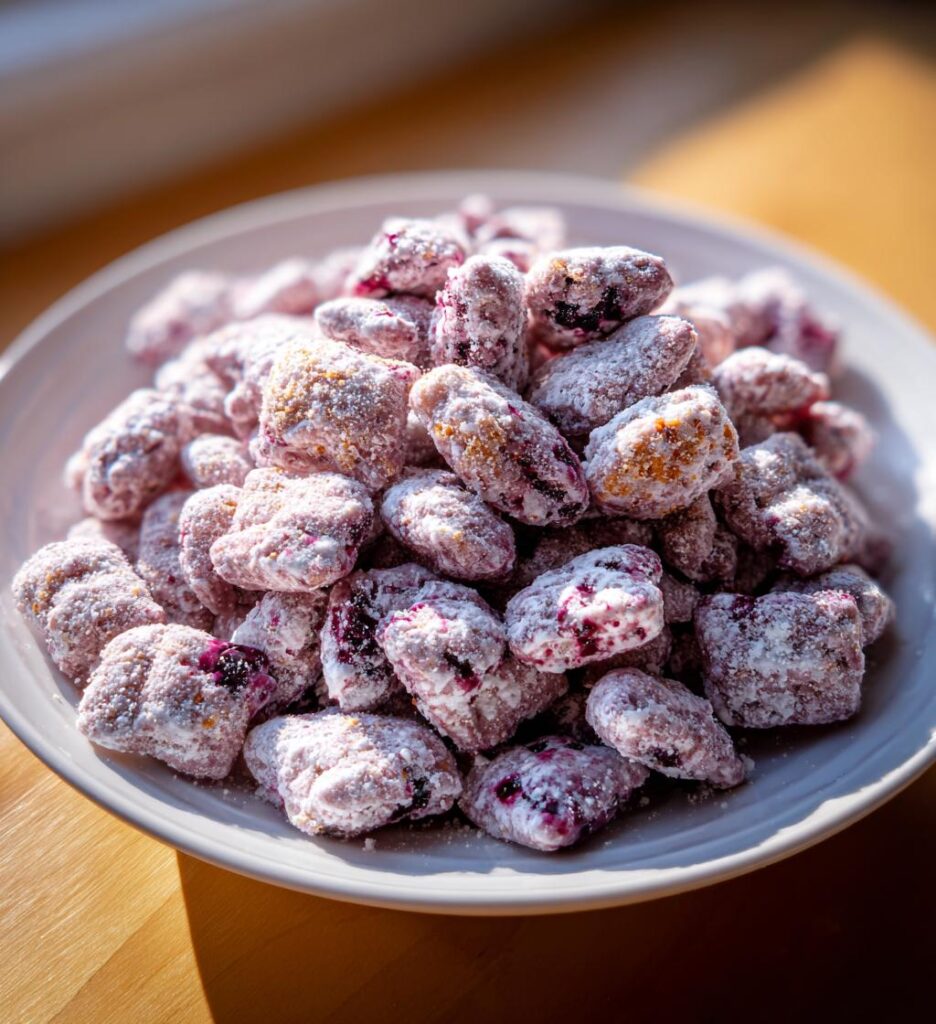 Blueberry Lemon Cheesecake Puppy Chow