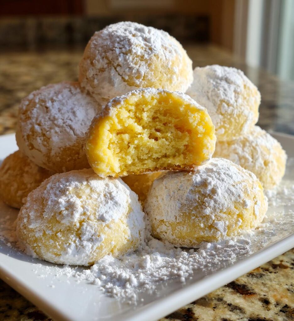 Buttery Lemon Cream Snowball Cookies