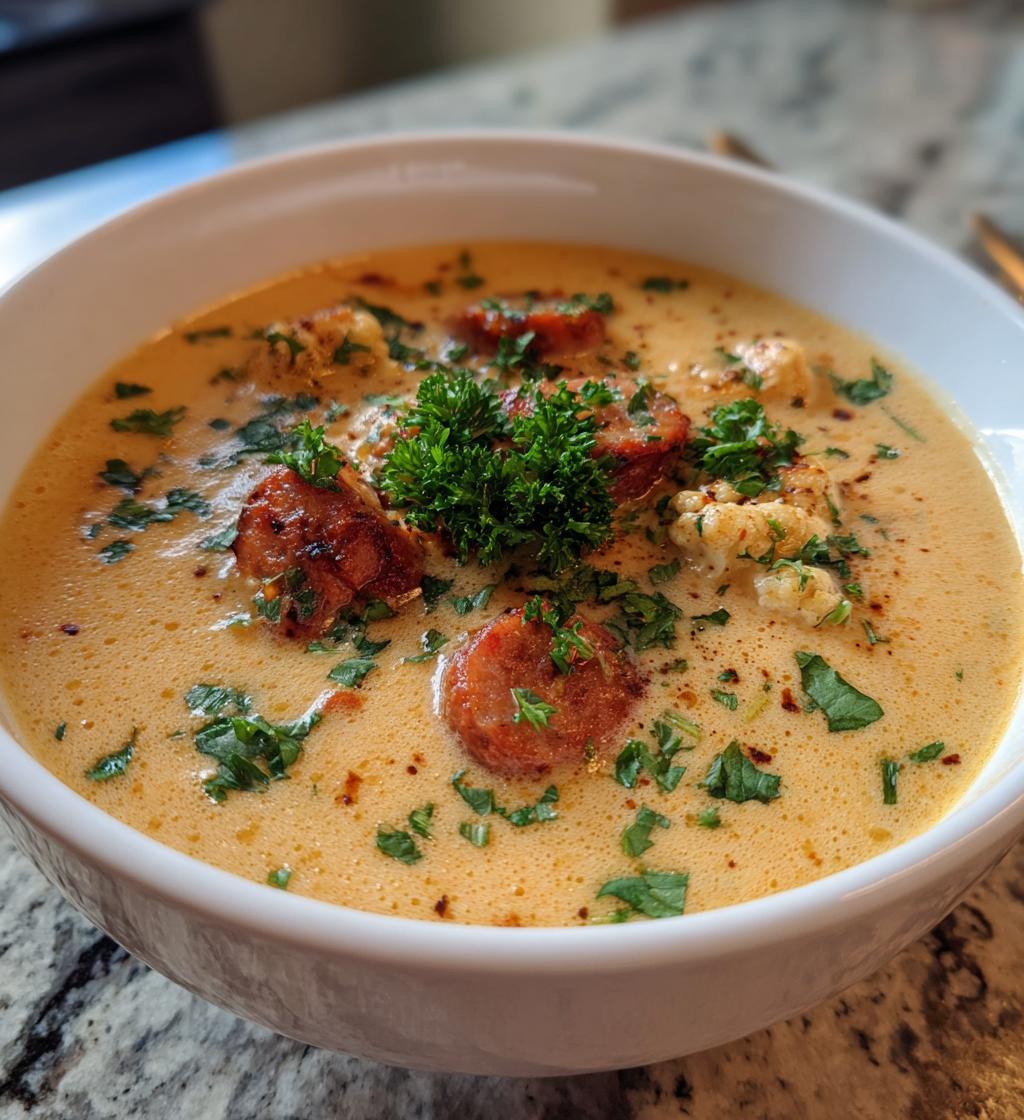 Cauliflower Soup with Sausage - detail 1