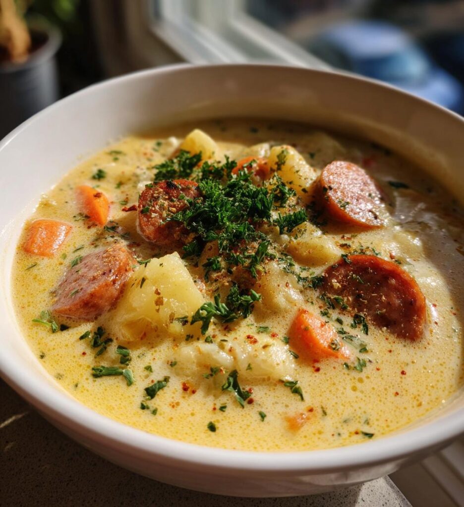 Cauliflower Soup with Sausage