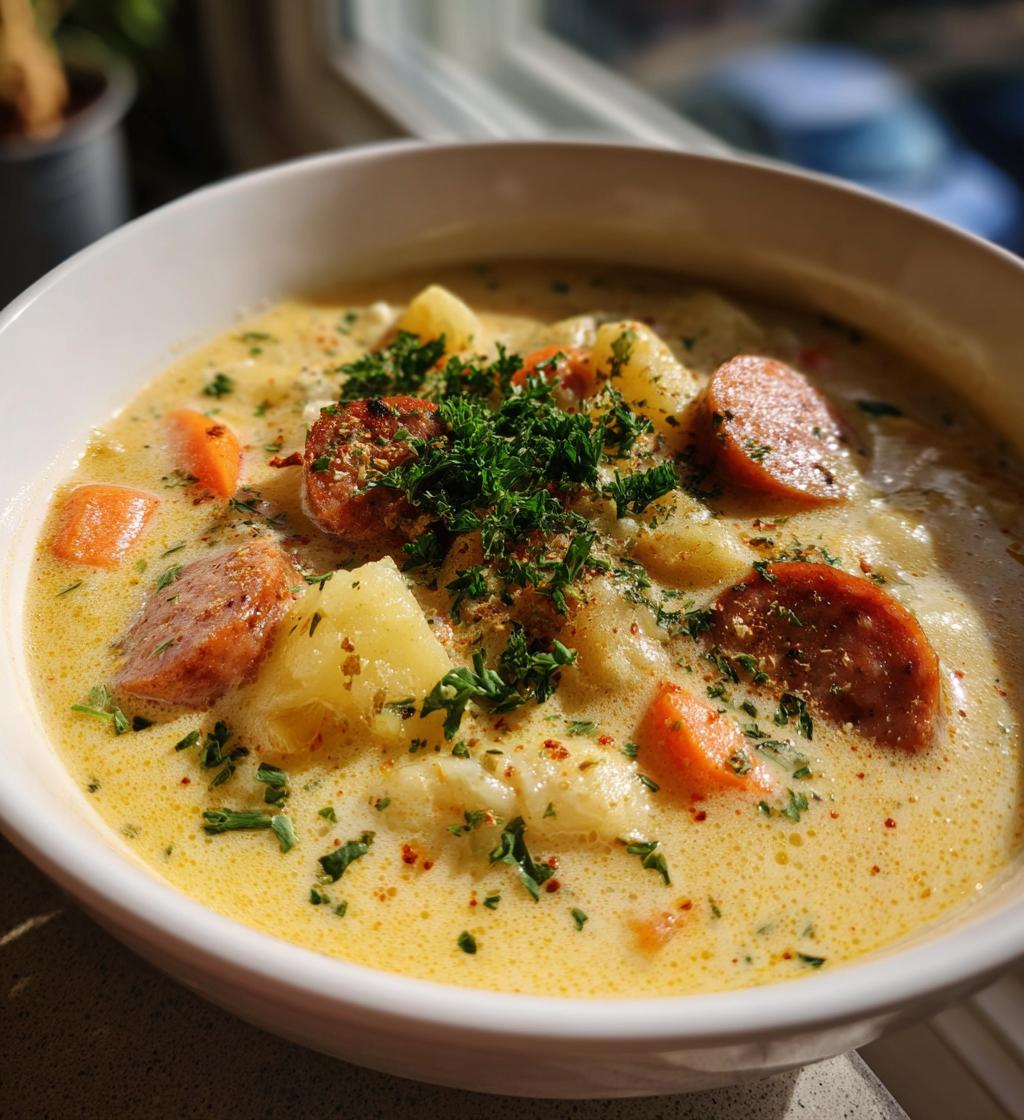 Cauliflower Soup with Sausage