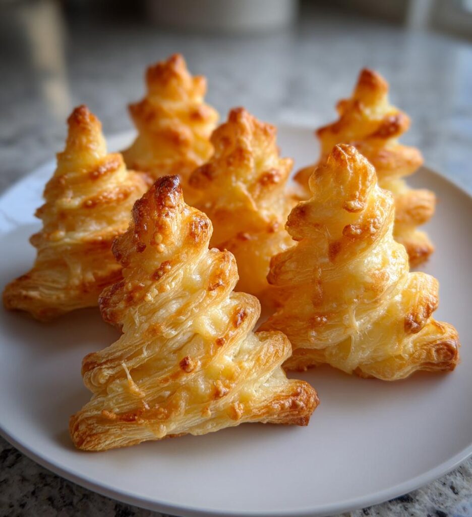 Cheese Puff Pastry Christmas Trees