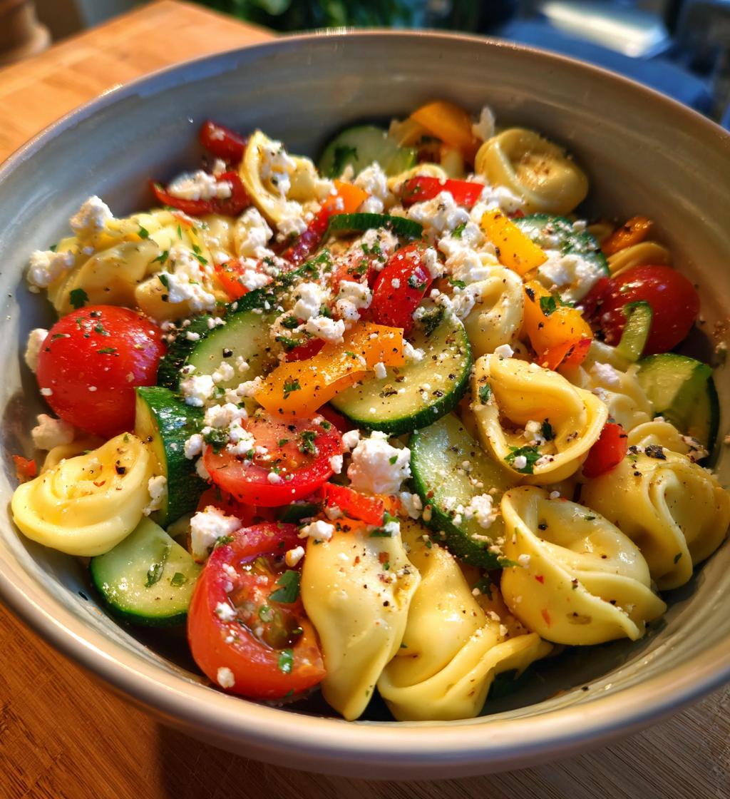 Cheese tortellini pasta salad - detail 1