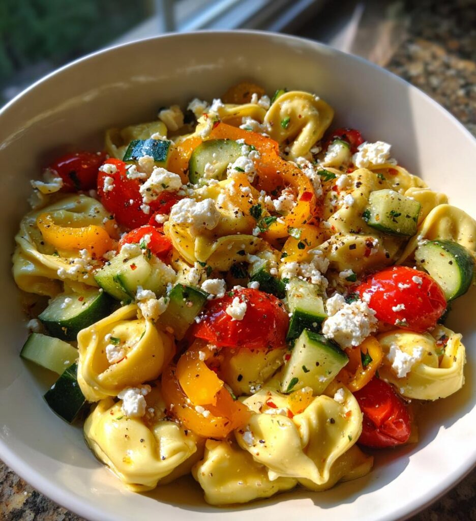 Cheese tortellini pasta salad