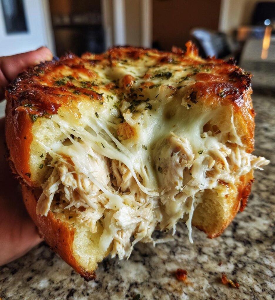 Cheesy Chicken Garlic Bread Sandwich