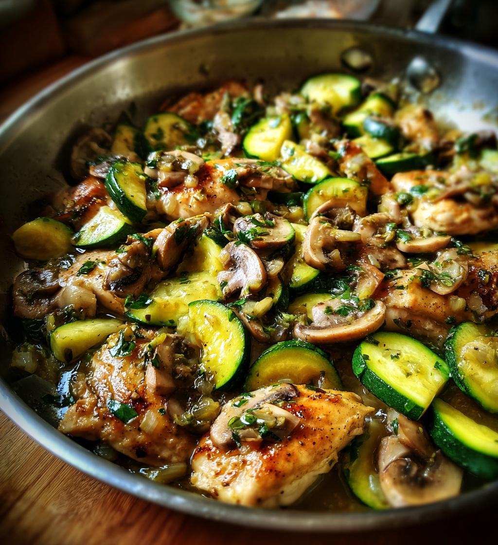 Chicken with Mushrooms and Zucchini - detail 1