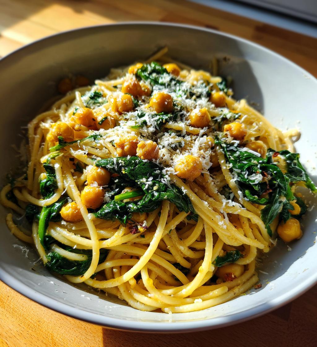 Chickpea and Spinach Pasta - detail 1