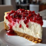 Christmas Cranberry Jam White Chocolate Mousse Cheesecake