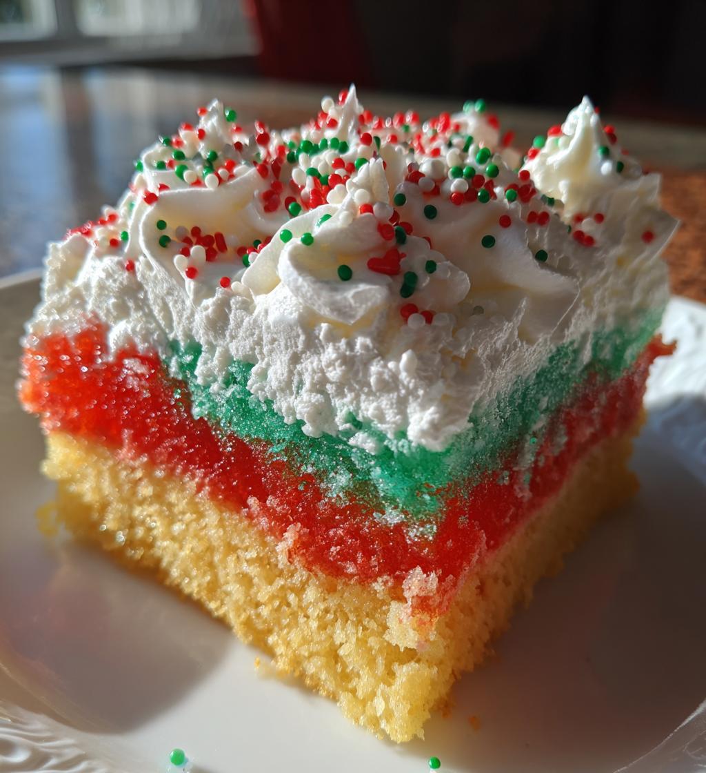 Christmas Jello Poke Cake - detail 1
