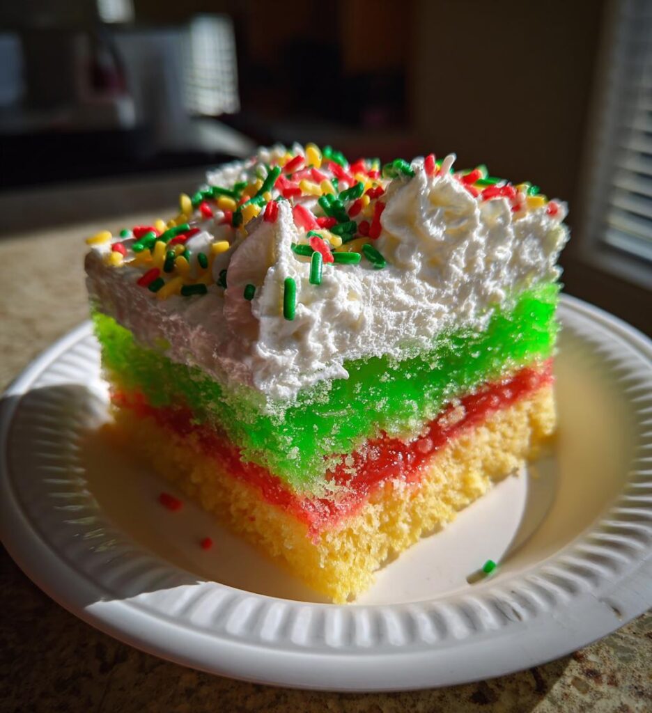 Christmas Jello Poke Cake