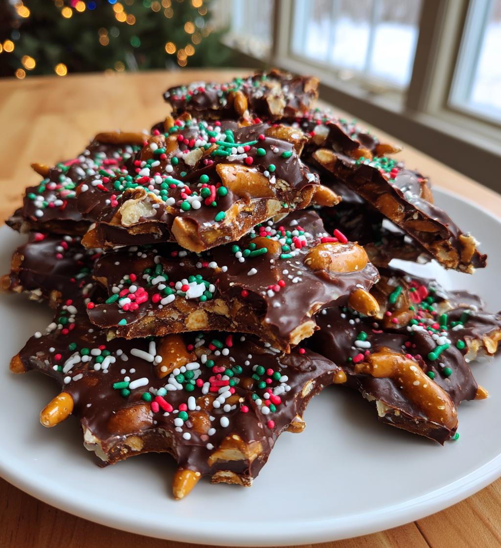Christmas Peanut pretzel Bark - detail 1