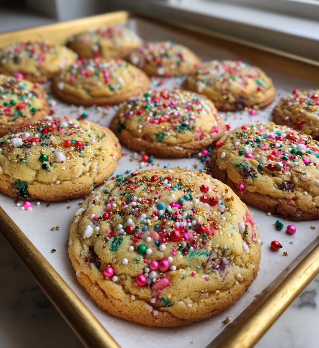 Christmas Sprinkle Pudding Cookies