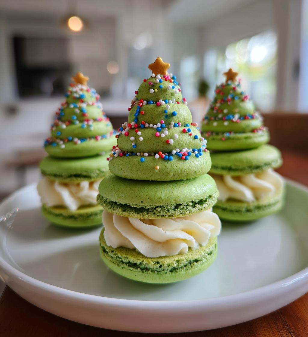 Christmas Tree Cake Macarons