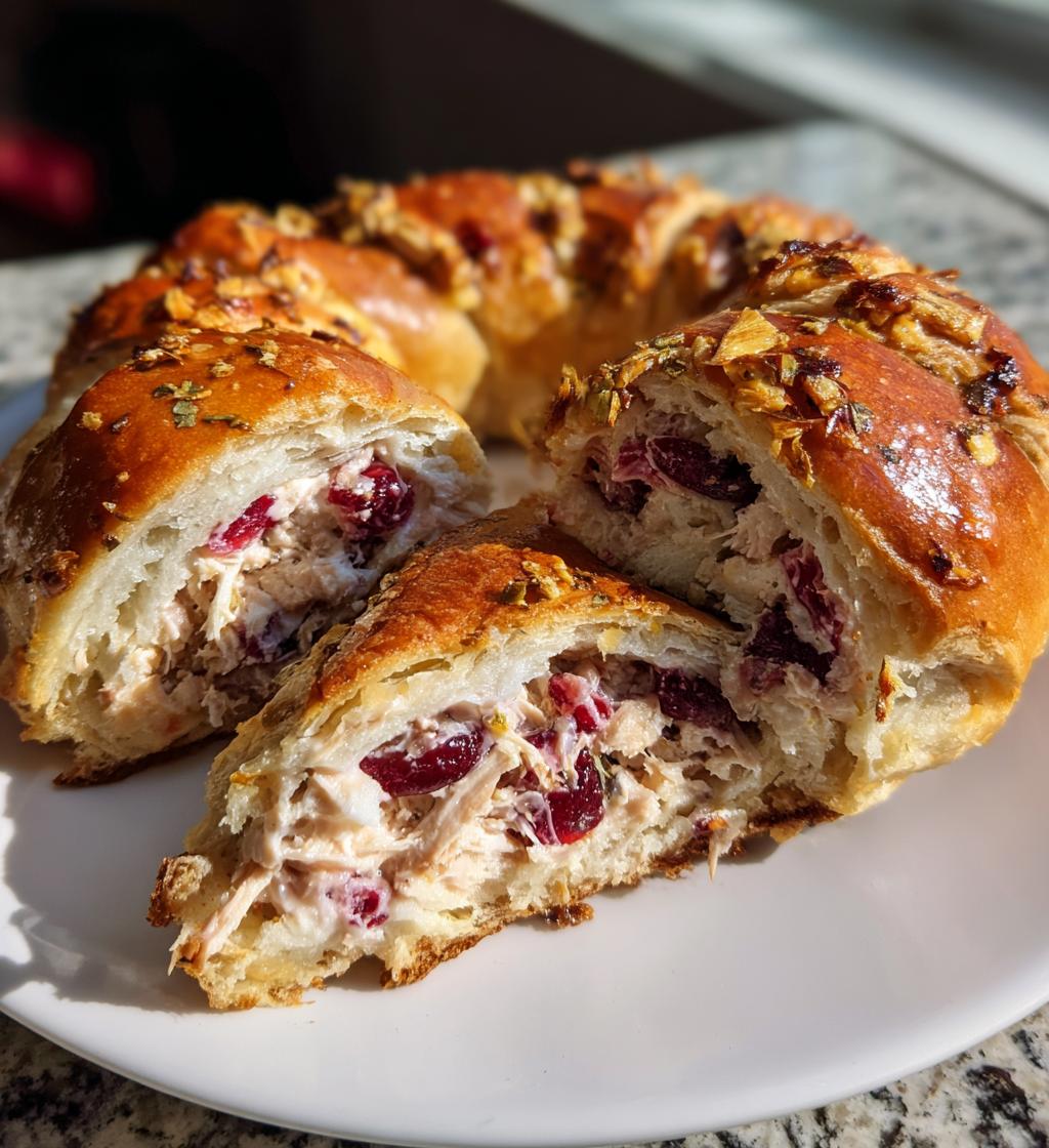 Christmas Turkey Cranberry Crescent Ring - detail 1