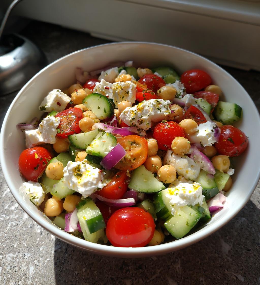 Cottage Cheese and Chickpeas Salad - detail 1