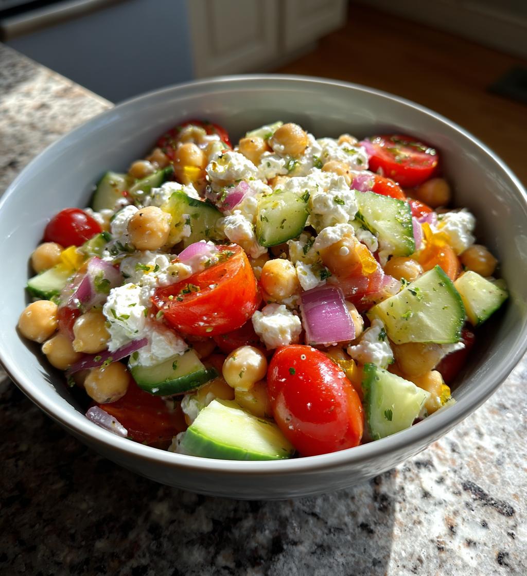 Cottage Cheese and Chickpeas Salad