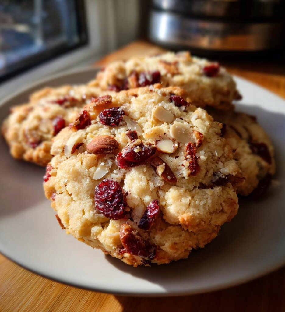 Cranberry Almond Shortbread Cookies