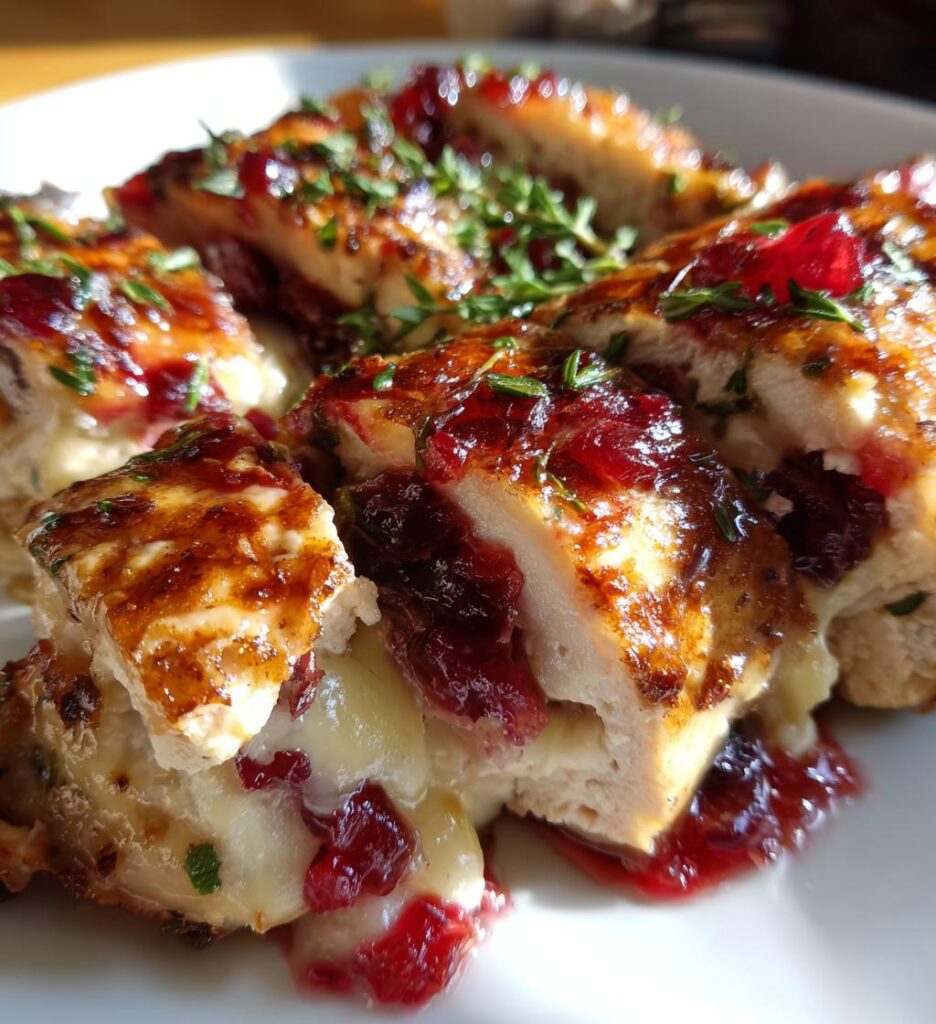 Cranberry Brie Stuffed Chicken