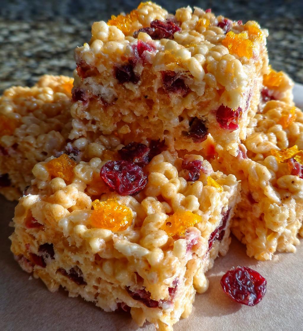 Cranberry Orange Rice Krispie Treats - detail 1