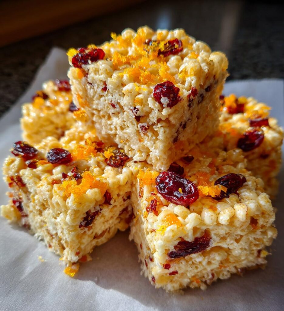 Cranberry Orange Rice Krispie Treats