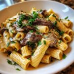 Creamy Garlic Butter Steak Rigatoni